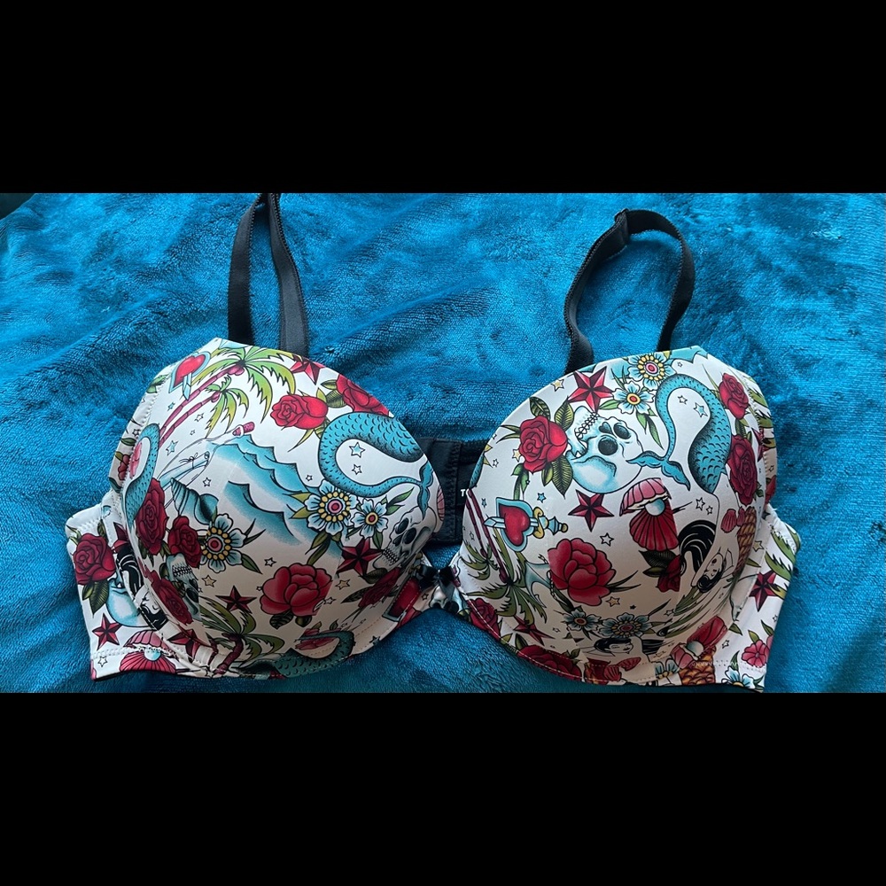 Torrid Tattoo print microfiber push-up plunge bra